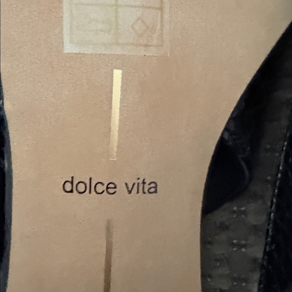 women’s Dolce Vita Black Snake Embossed Slingback Flats Palma Sz 9.5 New - Picture 7 of 11
